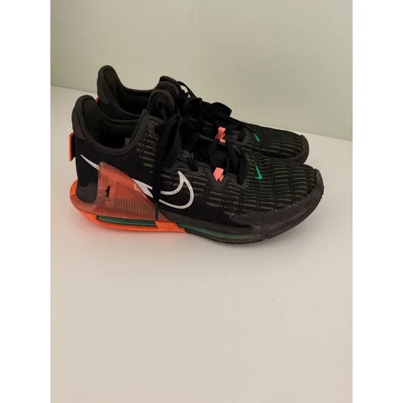 Nike LeBron Witness 7 Black White Orange Green Mens size 8 Basketball Shoes - Picture 2 of 7